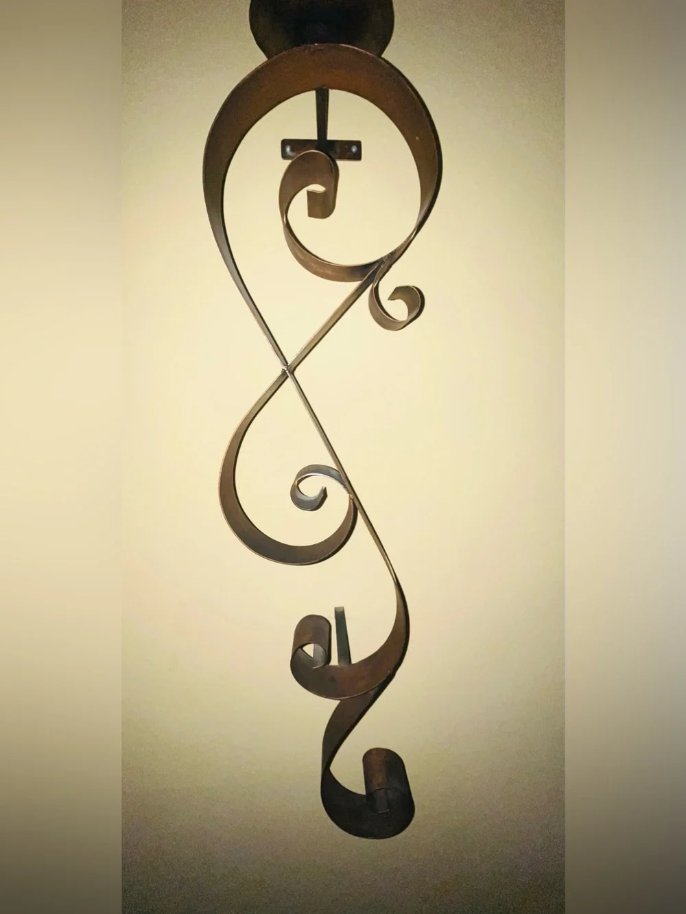 Dark brown Wrought Iron Scroll Wall Sconce Elegant Metal Wall Decor comes with 2